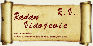 Radan Vidojević vizit kartica